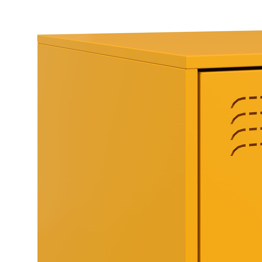 vidaXL Bedside Cabinets 2 pcs Yellow 34,5x39x44 cm Steel