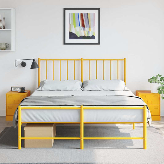 vidaXL Bedside Cabinets 2 pcs Yellow 34,5x39x44 cm Steel