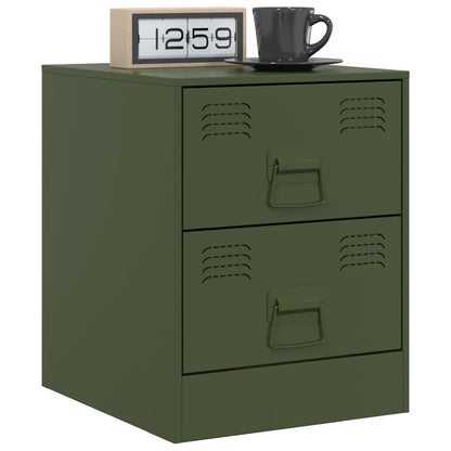vidaXL Bedside Cabinets 2 pcs Green 34,5x39x44 cm Steel