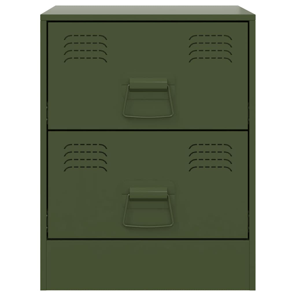 vidaXL Bedside Cabinets 2 pcs Green 34.5x39x44 cm Steel