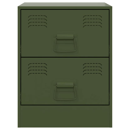 vidaXL Bedside Cabinets 2 pcs Green 34.5x39x44 cm Steel