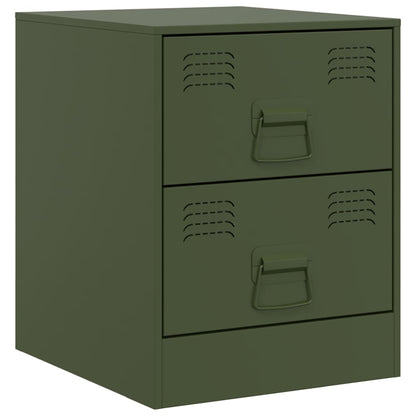vidaXL Bedside Cabinets 2 pcs Green 34.5x39x44 cm Steel