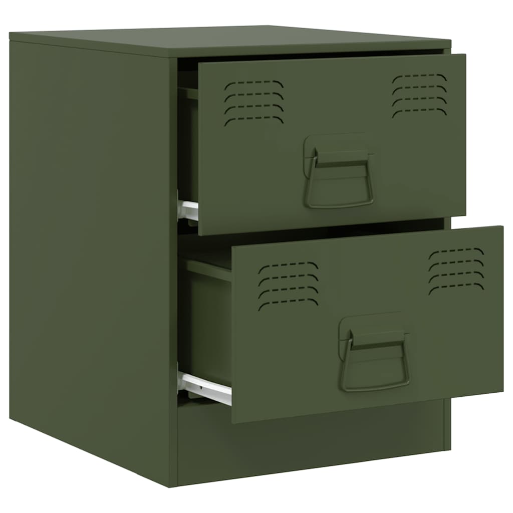 vidaXL Bedside Cabinets 2 pcs Green 34,5x39x44 cm Steel