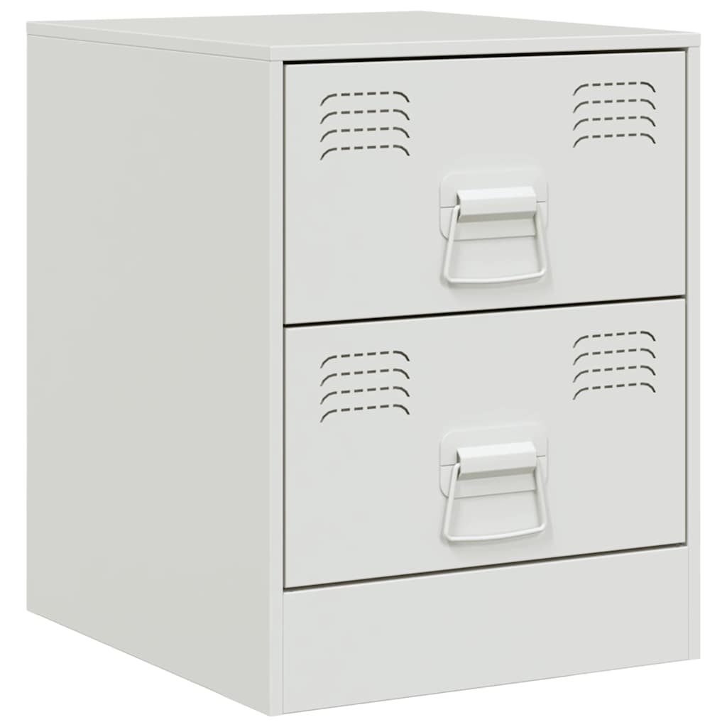 vidaXL Bedside Cabinet White 34.5x39x44 cm Steel