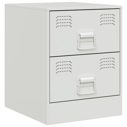 vidaXL Bedside Cabinet White 34.5x39x44 cm Steel