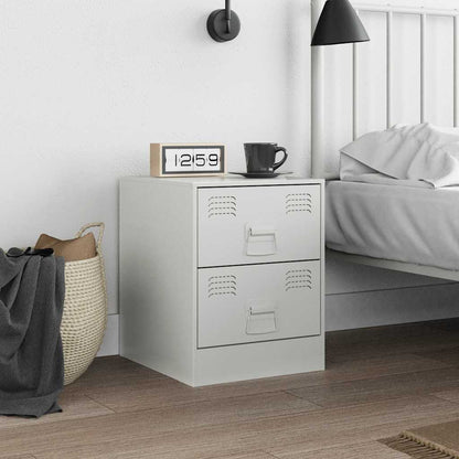 vidaXL Bedside Cabinet White 34,5x39x44 cm Steel