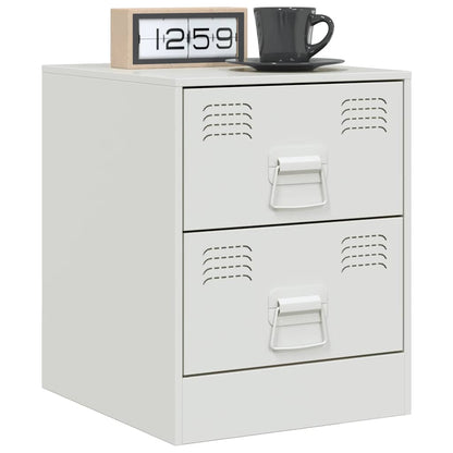vidaXL Bedside Cabinet White 34,5x39x44 cm Steel