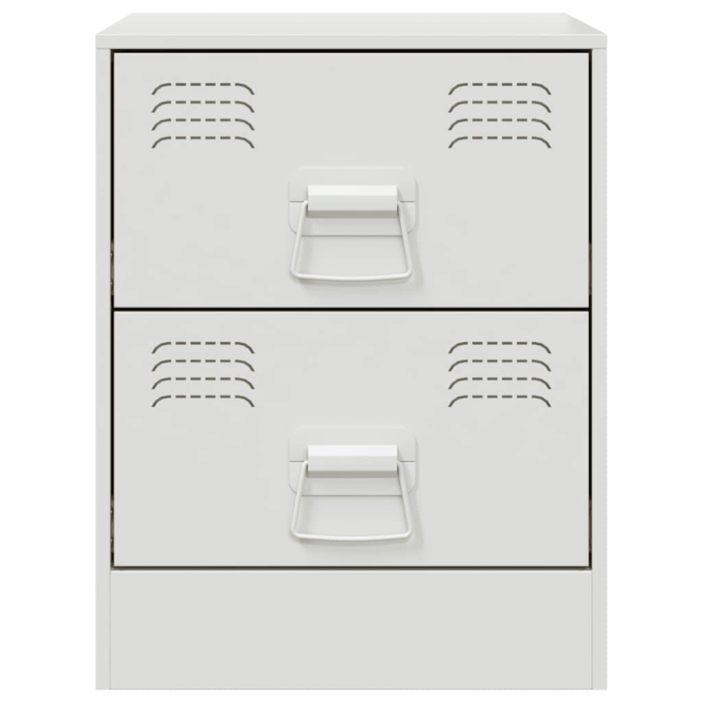 vidaXL Bedside Cabinet White 34.5x39x44 cm Steel