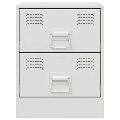 vidaXL Bedside Cabinet White 34.5x39x44 cm Steel