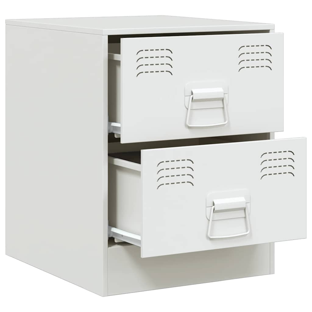 vidaXL Bedside Cabinet White 34,5x39x44 cm Steel