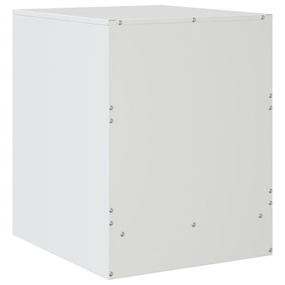 vidaXL Bedside Cabinet White 34.5x39x44 cm Steel