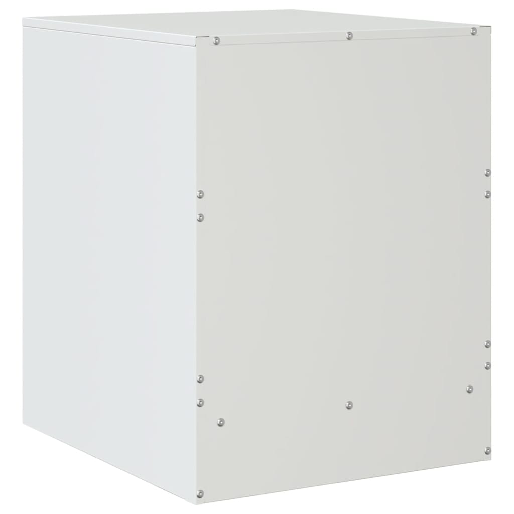 vidaXL Bedside Cabinet White 34,5x39x44 cm Steel