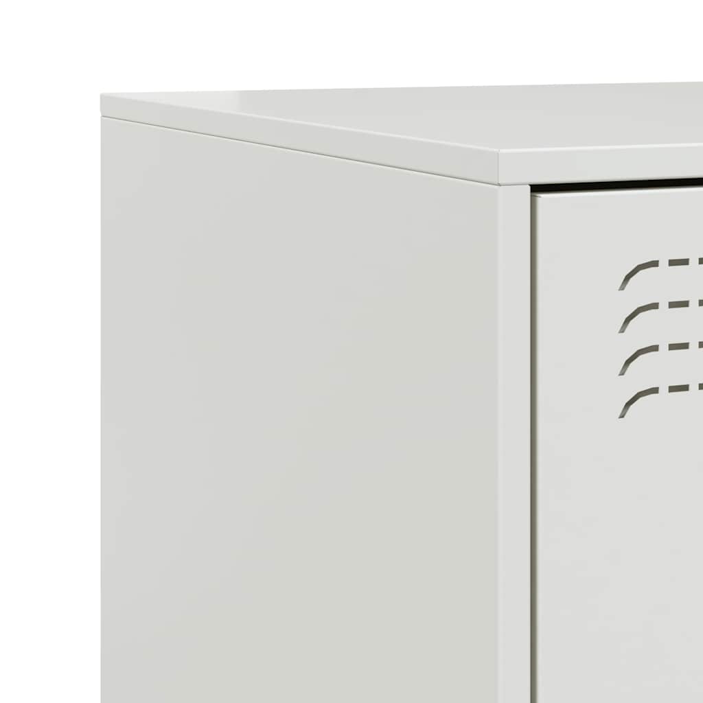 vidaXL Bedside Cabinet White 34.5x39x44 cm Steel