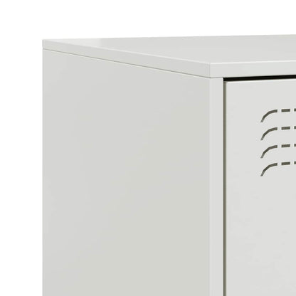 vidaXL Bedside Cabinet White 34.5x39x44 cm Steel