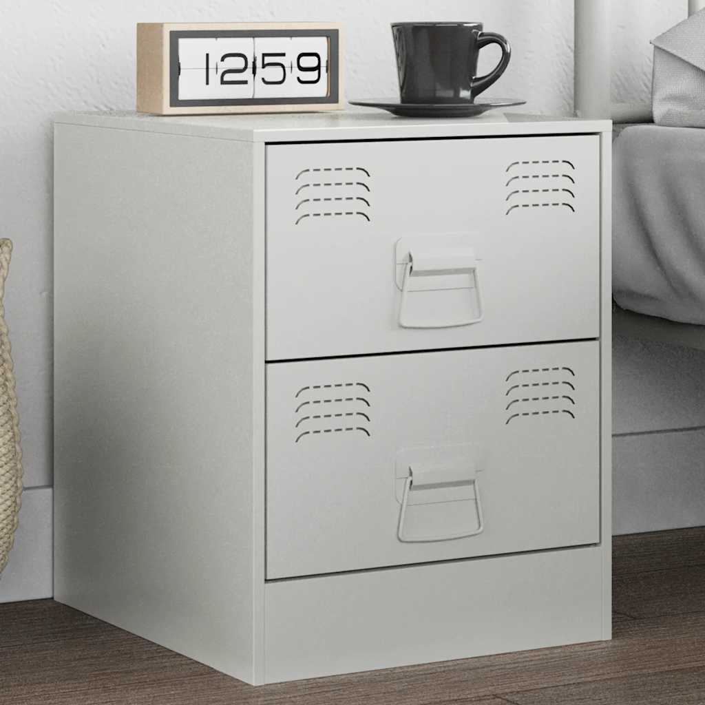 vidaXL Bedside Cabinet White 34,5x39x44 cm Steel