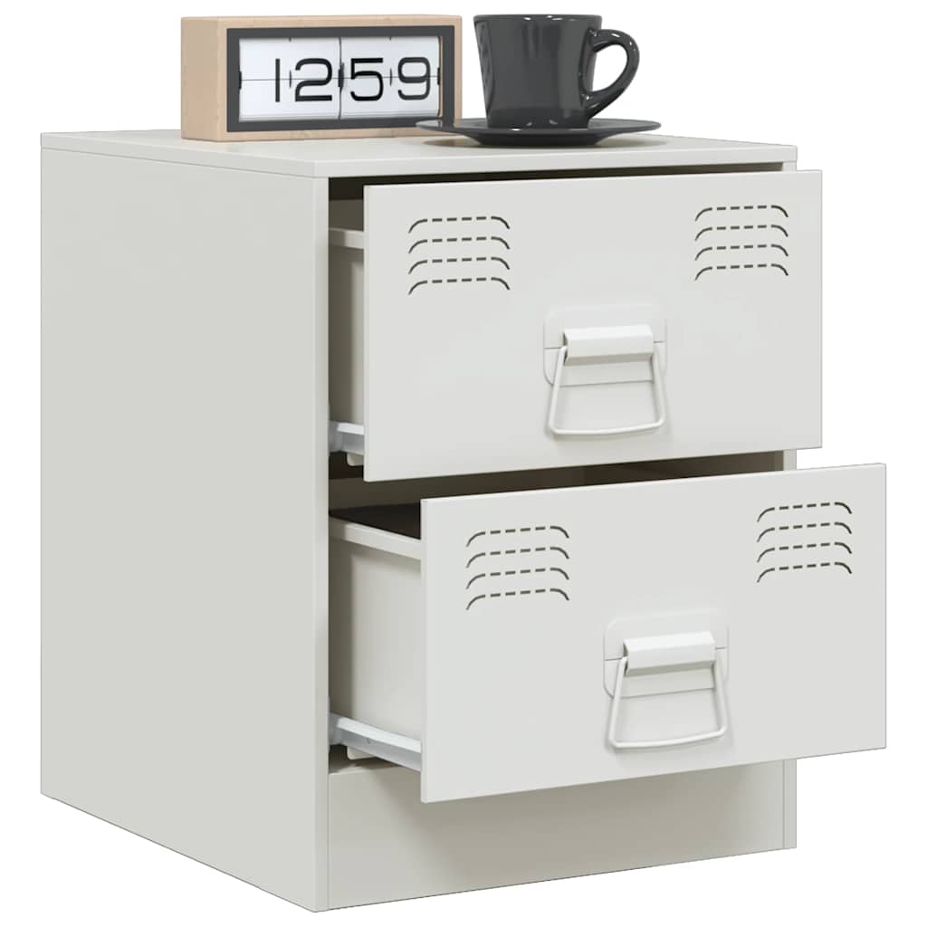 vidaXL Bedside Cabinets 2 pcs White 34.5x39x44 cm Steel