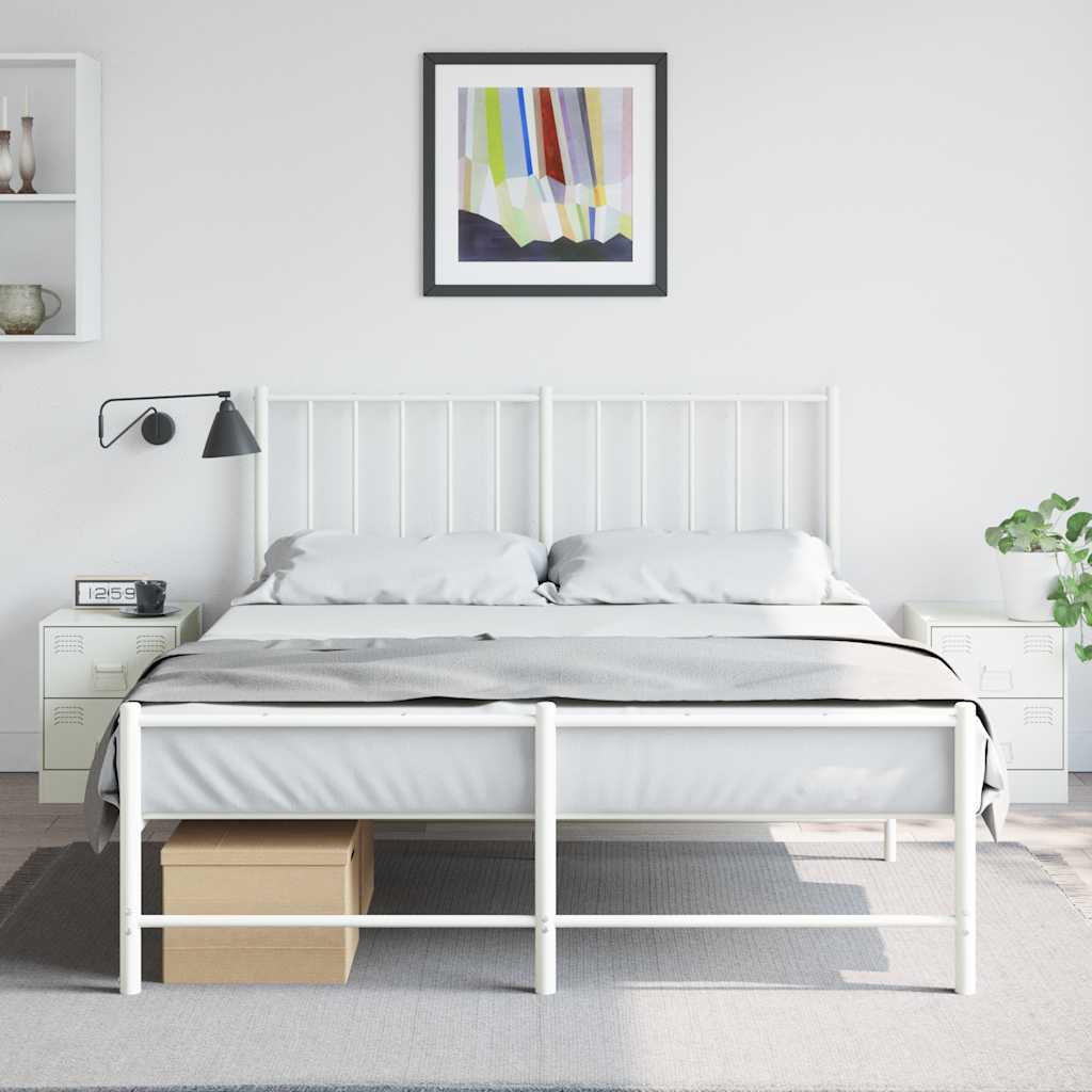 vidaXL Bedside Cabinets 2 pcs White 34.5x39x44 cm Steel