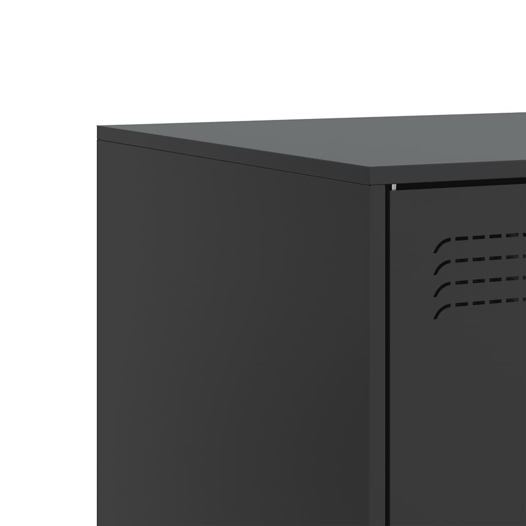 vidaXL TV Cabinets 2pcs Black 67x39x44 cm Steel