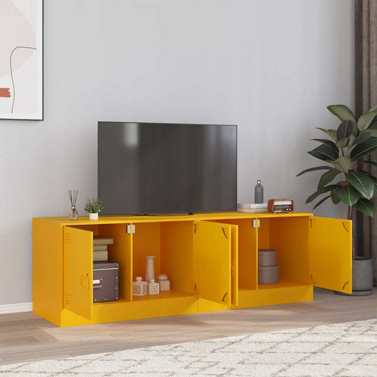vidaXL 2 Piece TV Cabinet Set Mustard Yellow 67x39x44 cm Steel