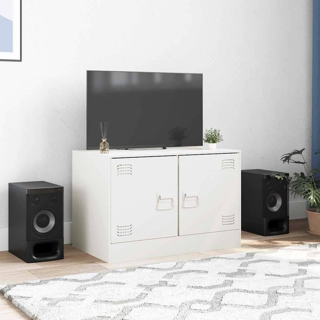 vidaXL TV Cabinet White 67x39x44 cm Steel