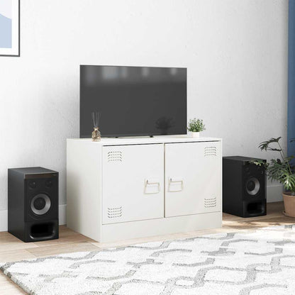 vidaXL TV Cabinet White 67x39x44 cm Steel