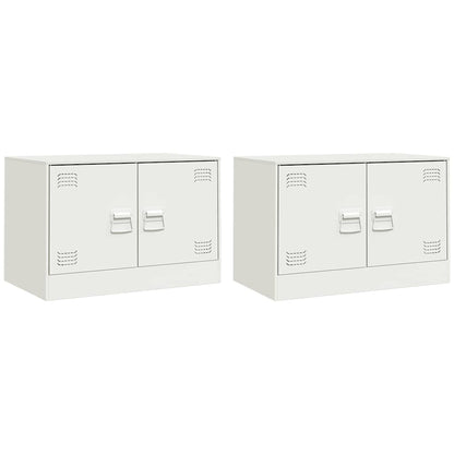 vidaXL TV Cabinets 2 pcs White 67x39x44 cm Steel