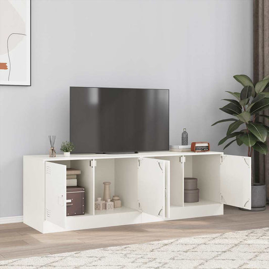 vidaXL 2 Piece TV Cabinet Set White 67x39x44 cm Steel