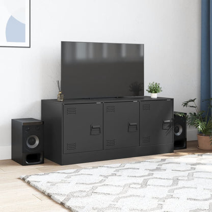 vidaXL TV Cabinet Black 99x39x44 cm Steel