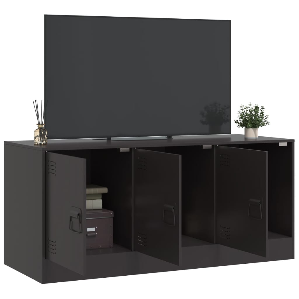 vidaXL TV Cabinet Black 99x39x44 cm Steel