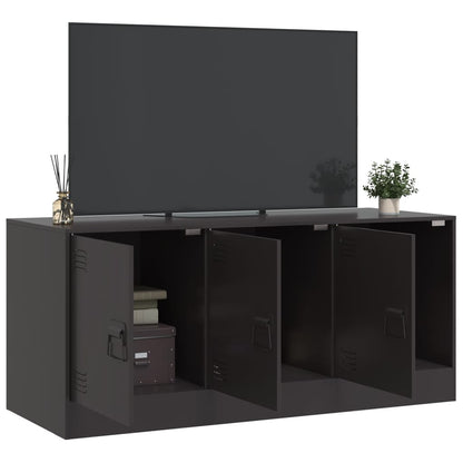 vidaXL TV Cabinet Black 99x39x44 cm Steel
