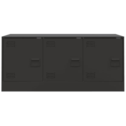 vidaXL TV Cabinet Black 99x39x44 cm Steel