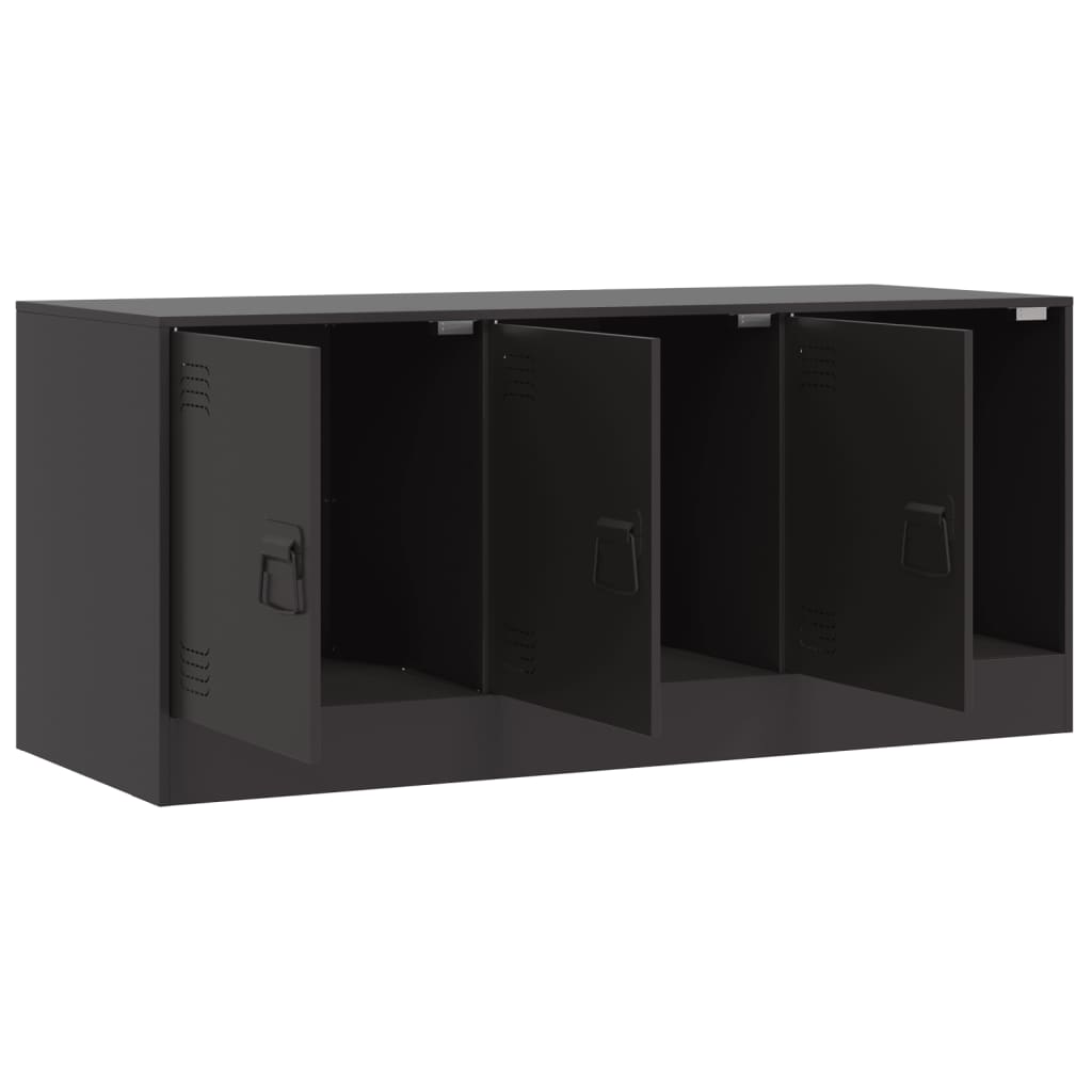 vidaXL TV Cabinet Black 99x39x44 cm Steel