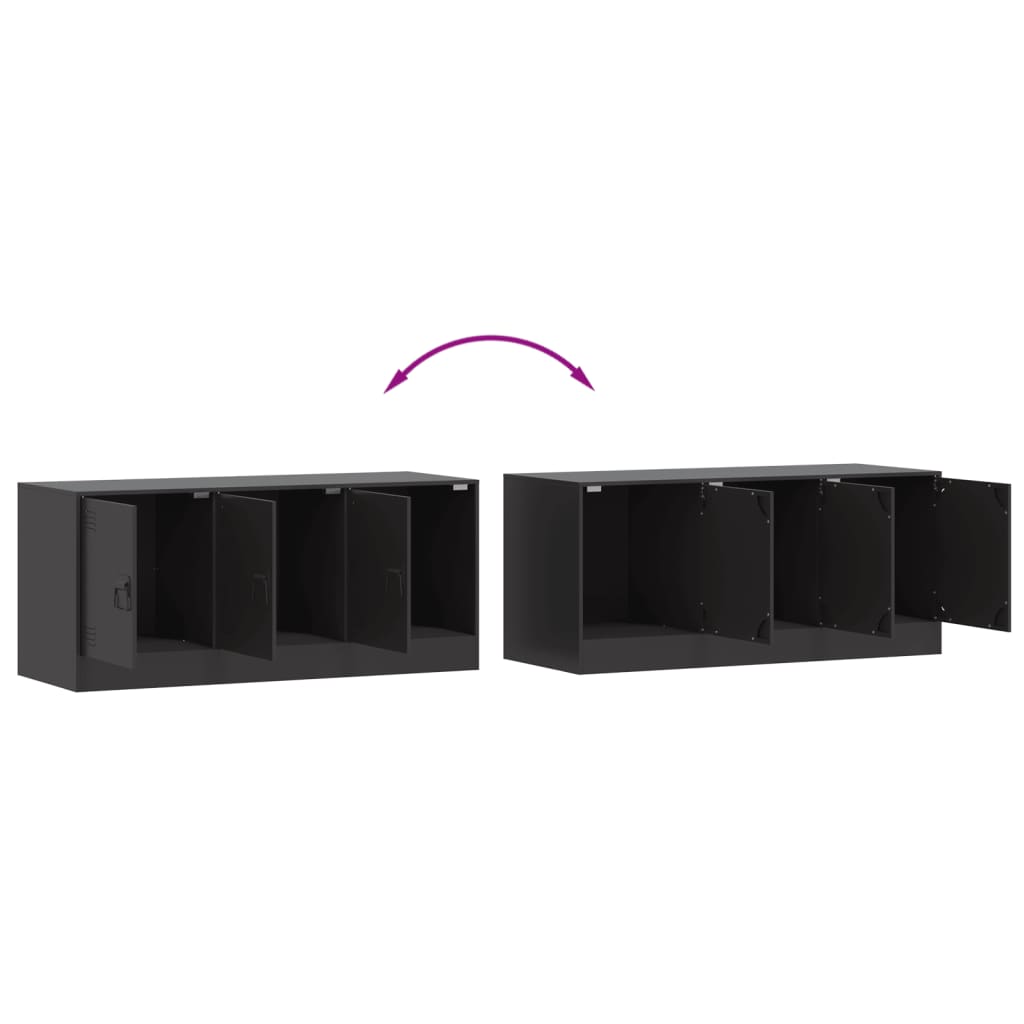vidaXL TV Cabinet Black 99x39x44 cm Steel