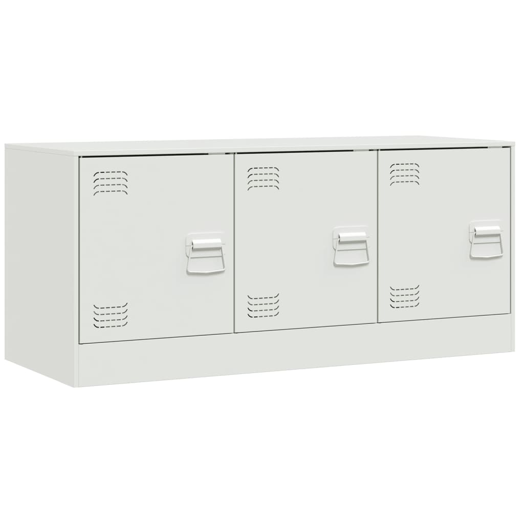 vidaXL TV Cabinet White 99x39x44 cm Steel