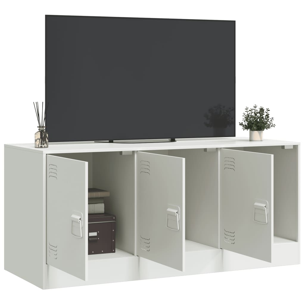 vidaXL TV Cabinet White 99x39x44 cm Steel