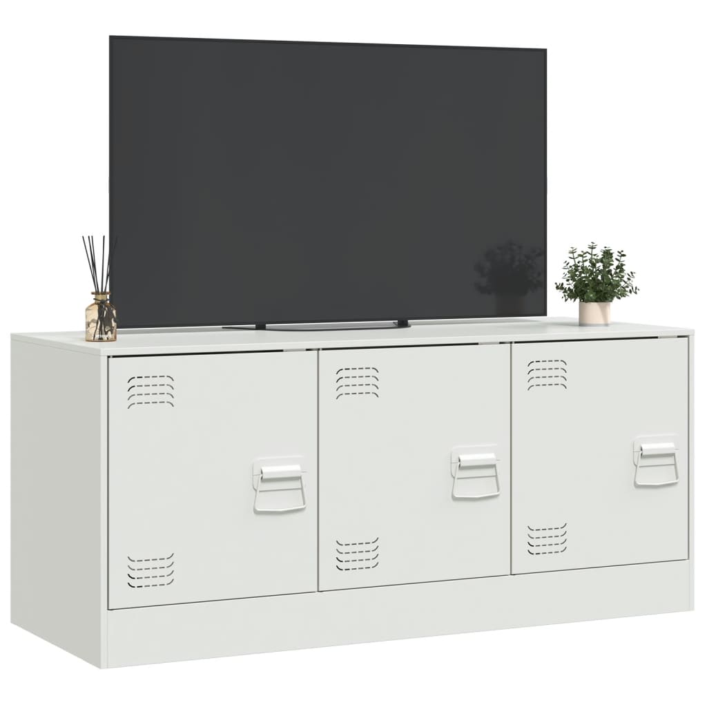 vidaXL TV Cabinet White 99x39x44 cm Steel