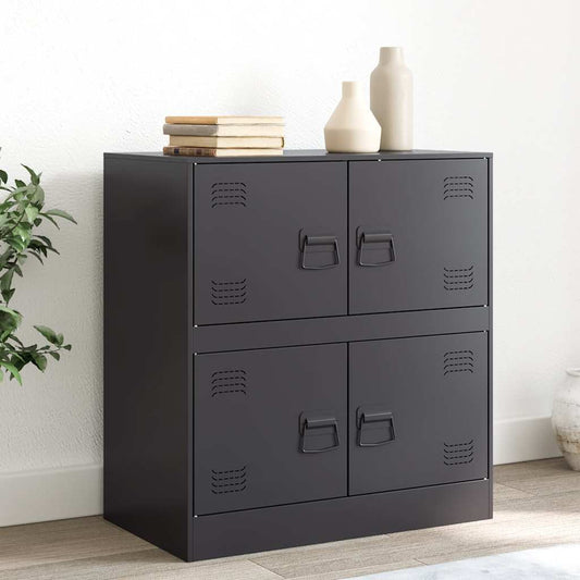 vidaXL Sideboard | Black | Cold-rolled Steel | Medium | Sideboard | Rectangular