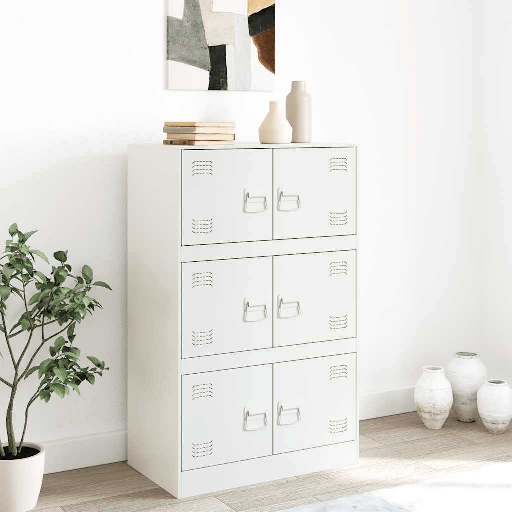 vidaXL Sideboard White 67x39x107 cm Steel