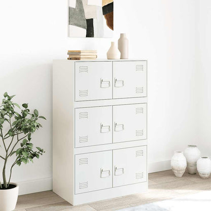 vidaXL Sideboard White 67x39x107 cm Steel