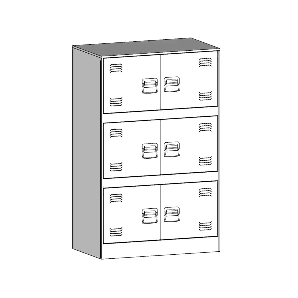 vidaXL Sideboard White 67x39x107 cm Steel