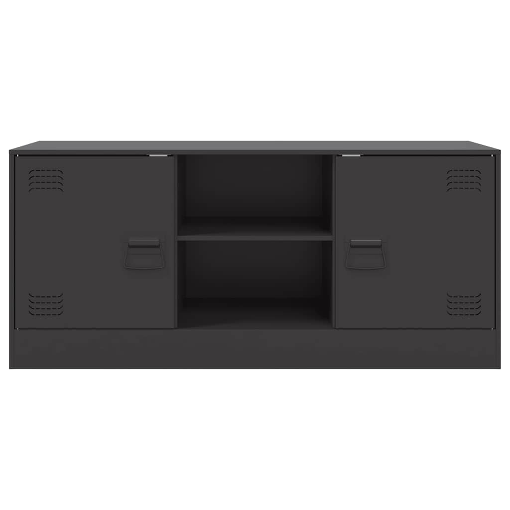 vidaXL TV Cabinet Black 99x39x44 cm Steel