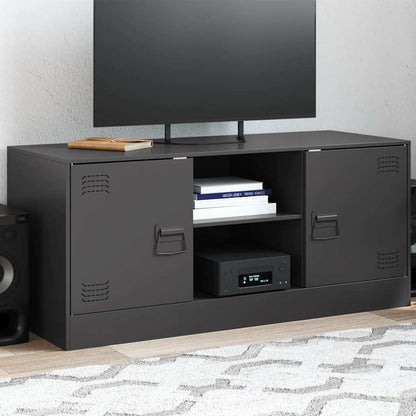 vidaXL TV Cabinet Black 99x39x44 cm Steel
