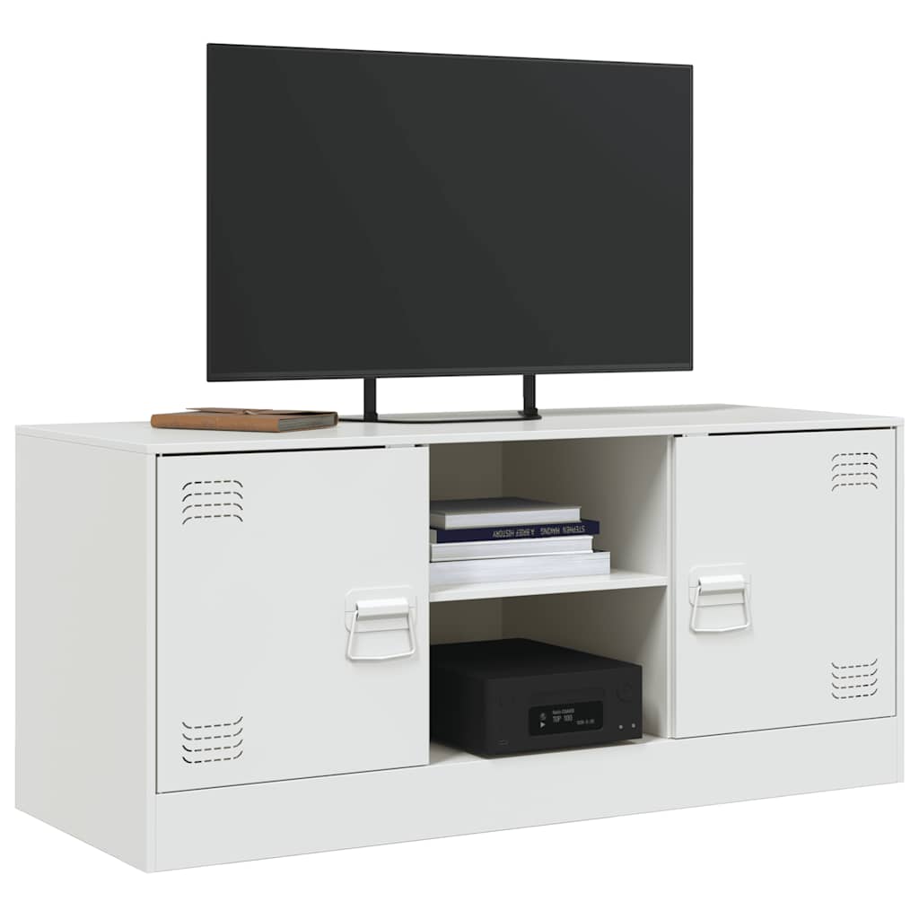 vidaXL TV Cabinet White 99x39x44 cm Steel