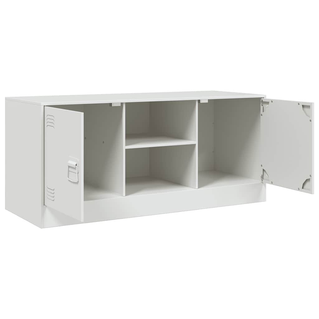 vidaXL TV Cabinet White 99x39x44 cm Steel