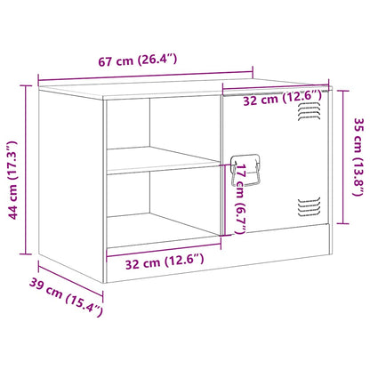 vidaXL TV Cabinet Black 67x39x44 cm Steel