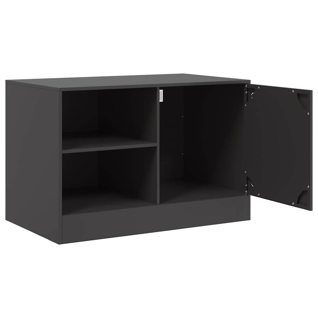 vidaXL TV Cabinet Black 67x39x44 cm Steel