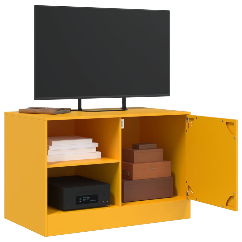vidaXL 2 Piece TV Cabinet Set Mustard Yellow 67x39x44 cm Steel