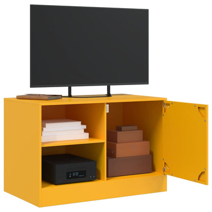 vidaXL 2 Piece TV Cabinet Set Mustard Yellow 67x39x44 cm Steel