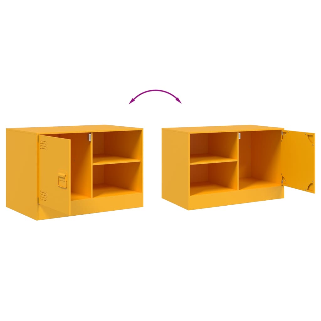 vidaXL 2 Piece TV Cabinet Set Mustard Yellow 67x39x44 cm Steel