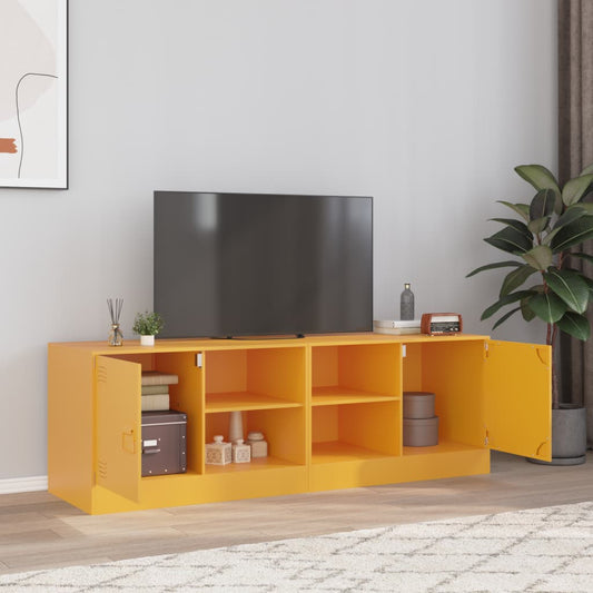 vidaXL 2 Piece TV Cabinet Set Mustard Yellow 67x39x44 cm Steel